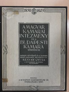 Szávay Gyula - A Magyar Kamarai Intézmény és a Budapesti Kamara története [antikvár]