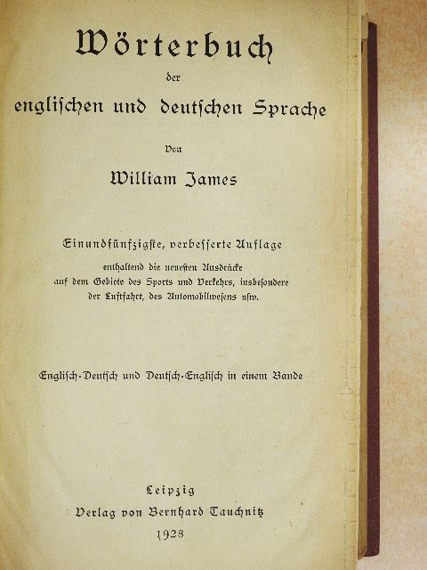 William James - Wörterbuch der englischen und deutschen Sprache [antikvár]
