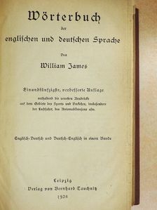 William James - Wörterbuch der englischen und deutschen Sprache [antikvár]