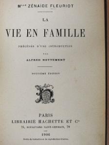 Mlle Zénaide Fleuriot - La vie en famille [antikvár]
