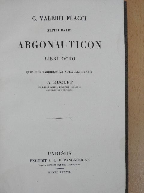 C. Valerii Flacci Setini Balbi - Argonauticon [antikvár]