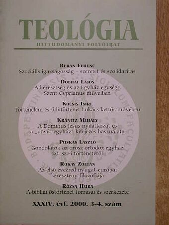 Beran Ferenc - Teológia 2000/3-4. [antikvár]