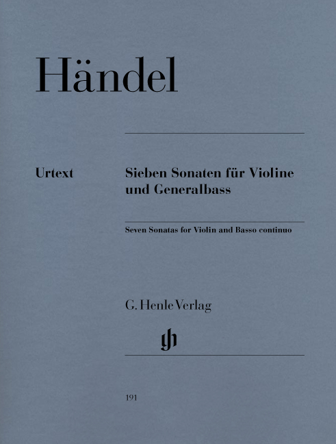 HAENDEL - SIEBEN SONATEN FÜR VIOLINE UND GENERALBASS URTEXT (SADIE/RÖHRIG)