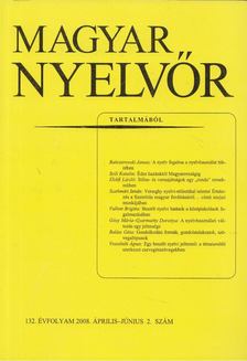 Magyar Nyelvőr 132. évfolyam 2008. április-június 2. szám [antikvár]