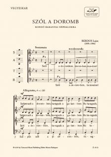 BÁRDOS LAJOS - SZÓL A DOROMB RONDÓ BARANYAI NÉPDALOKRA,VEGYESKARRA