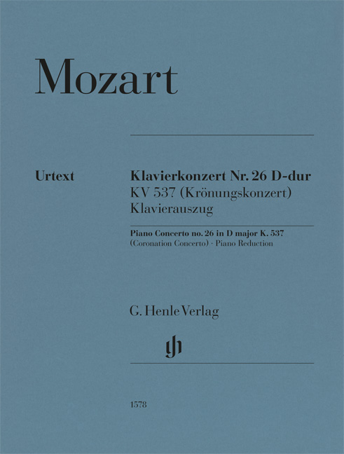MOZART - KLAVIERKONZERT NR. 26 D-DUR KV 537 (KRÖNUNGSKONZERT) KLAVIERAUSZUG