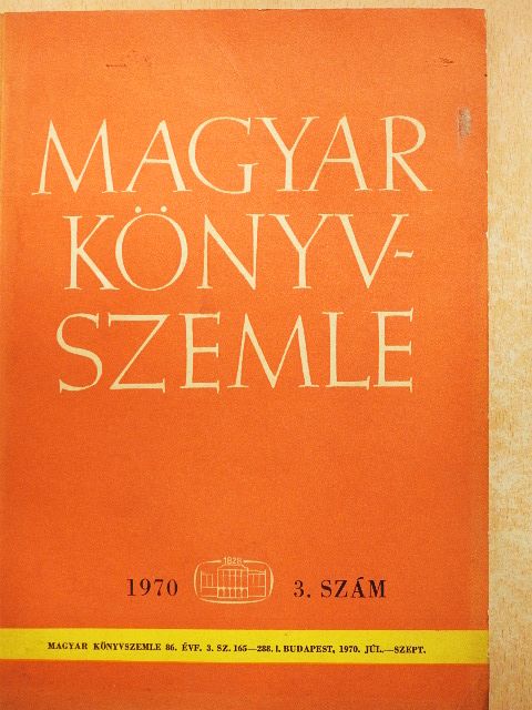 Batári Gyula - Magyar Könyvszemle 1970/3. [antikvár]