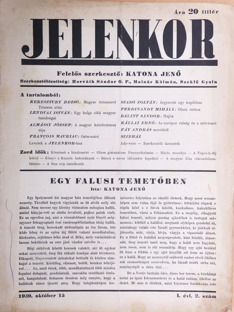 Bálint Sándor - Jelenkor 1939. október 15. [antikvár]