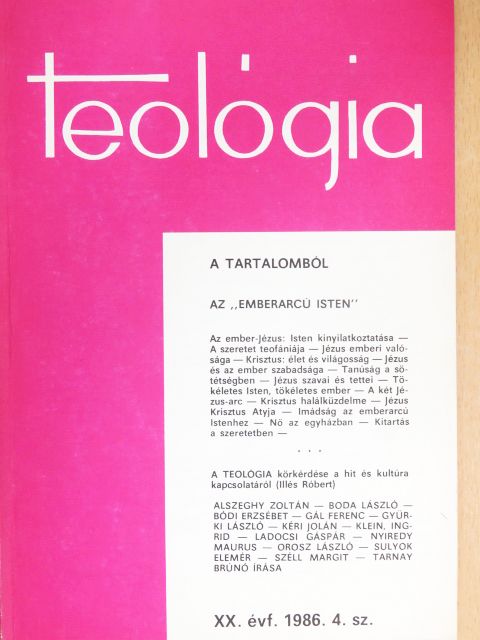 Alszeghy Zoltán - Teológia 1986/4.  [antikvár]