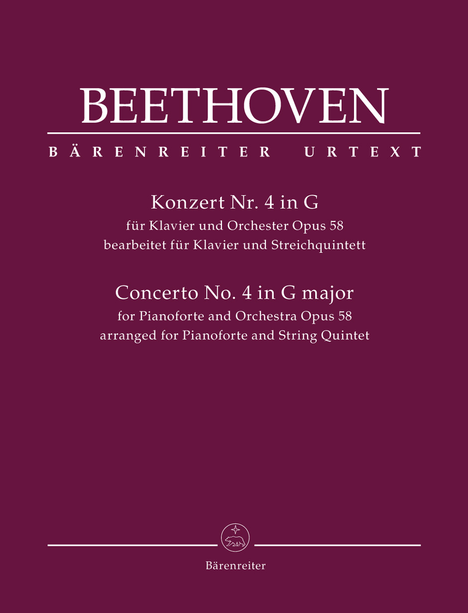 BEETHOVEN - KONZERT NR. 4 IN G FÜR KLAVIER UND ORCHESTER OP.58 BEARB. FÜR KLAVIER UND STREICHQUINTETT