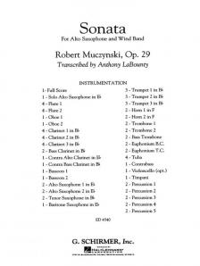 MUCZYNSKI - SONATA FOR ALTO SAXOPHONE AND WIND BAND OP.29 SCORE
