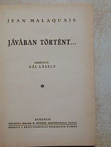 Jean Malaquais - Jávában történt... [antikvár]