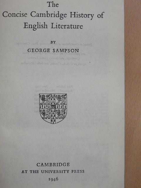 The Concise Cambridge History of English Literature [antikvár]