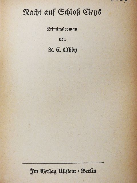 R. C. Ashby - Nacht auf Schloss Cleys (gótbetűs) [antikvár]