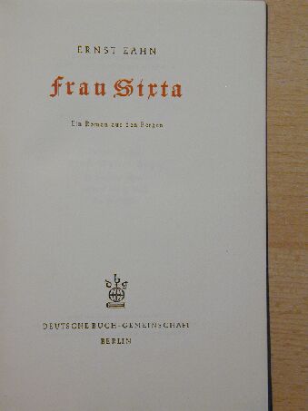Ernst Zahn - Frau Sirta (gótbetűs) [antikvár]