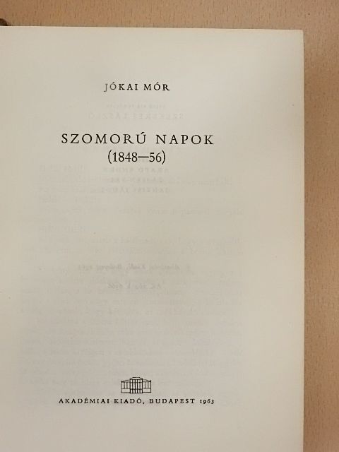 Jókai Mór - Szomorú napok [antikvár]