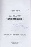 KAPOSI JÓZSEF - Válogatott tanulmányok I. (dedikált) [antikvár]