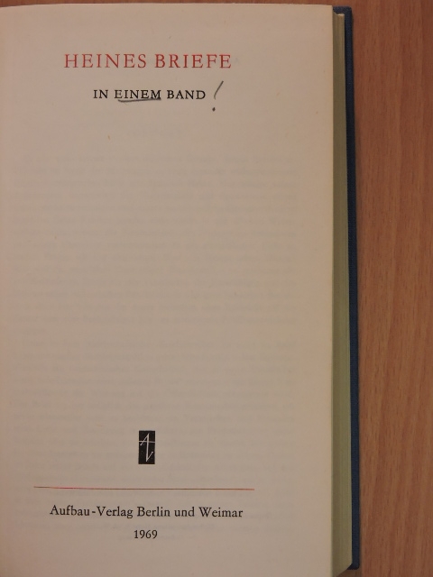 Heinrich Heine - Heines Briefe in einem Band [antikvár]