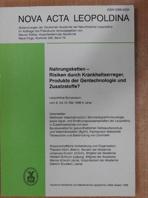 Nahrungsketten - Risiken durch Krankheitserreger, Produkte der Gentechnologie und Zusatzstoffe? [antikvár]