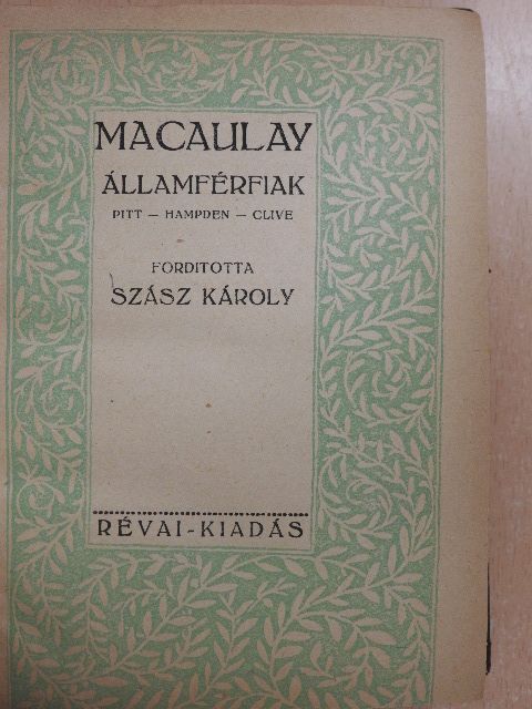 Macaulay - Államférfiak [antikvár]
