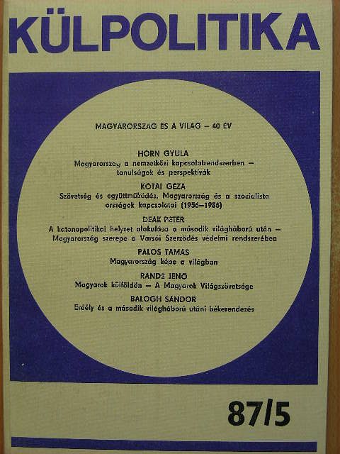 Balogh Sándor - Külpolitika 1987/5. [antikvár]