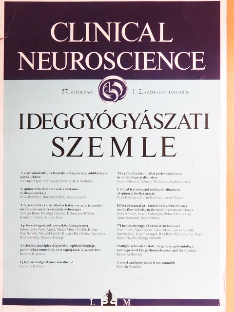 Bencsik Krisztina - Ideggyógyászati Szemle 2004. január 20. [antikvár]