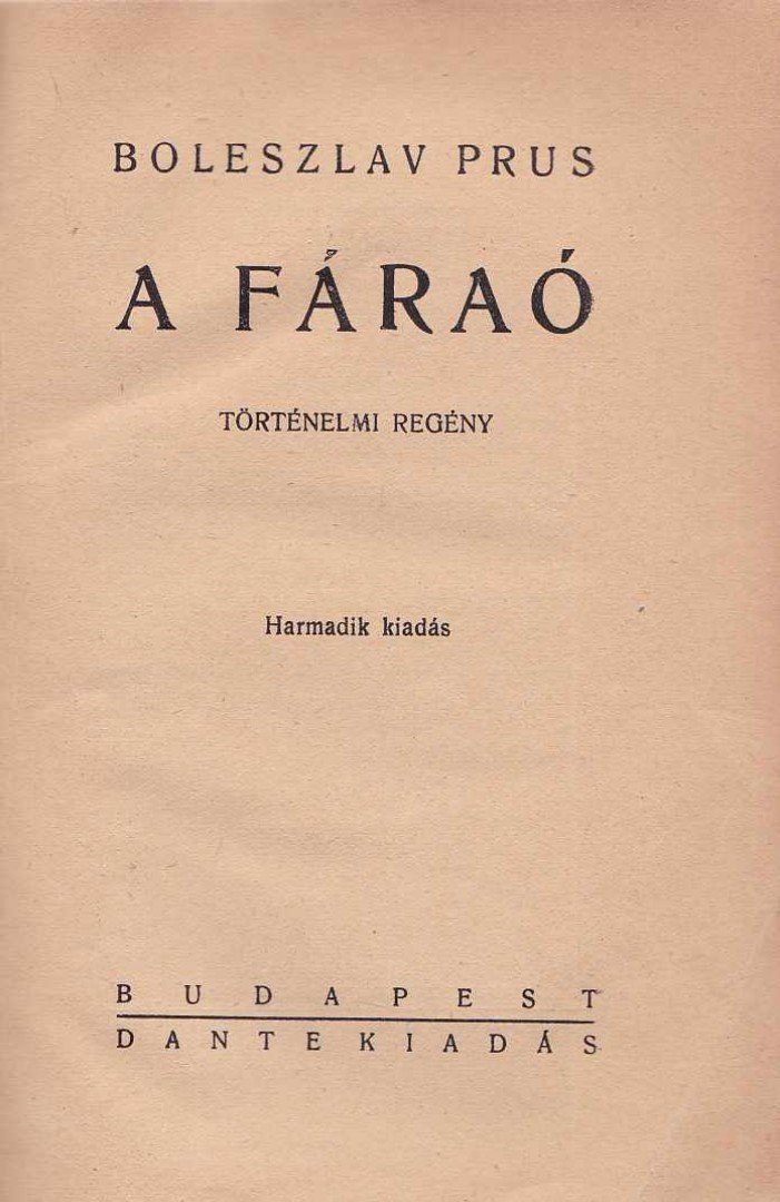 Boleszlav Prus - A fáraó [antikvár]