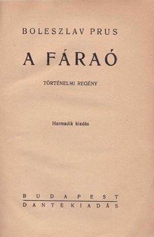 Boleszlav Prus - A fáraó [antikvár]