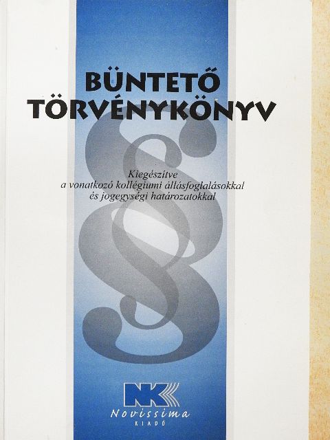 Büntető Törvénykönyv [antikvár]