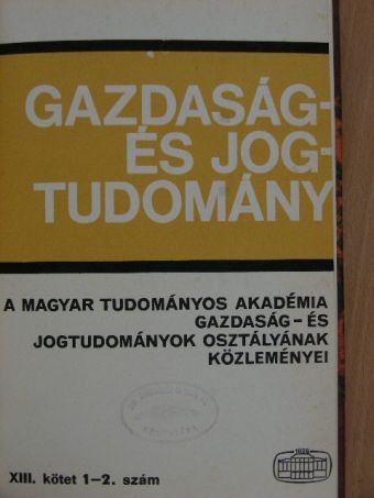 Gáspárdy László - Gazdaság- és Jogtudomány 1980/1-4. [antikvár]