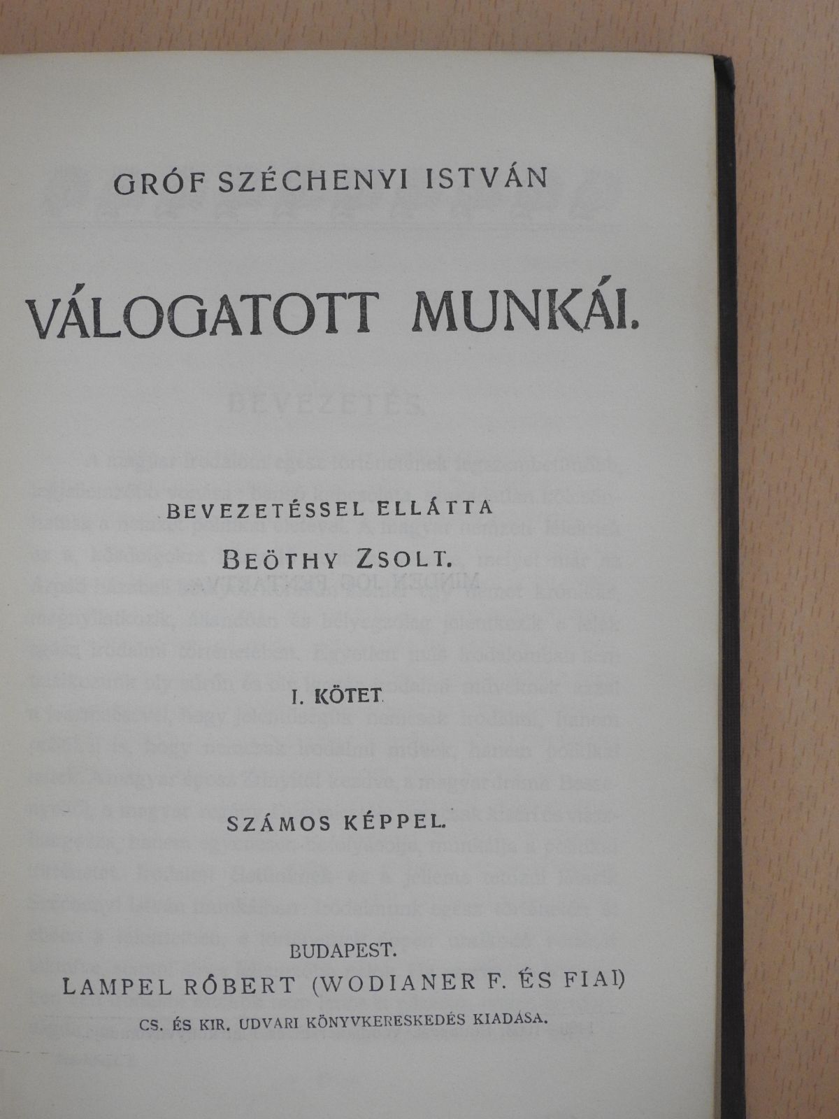 Gróf Széchenyi István - Gróf Széchenyi István válogatott munkái I. [antikvár]