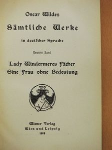 Oscar Wilde - Oscar Wildes Sämtliche Werke in deutscher Sprache 9. (gótbetűs) [antikvár]
