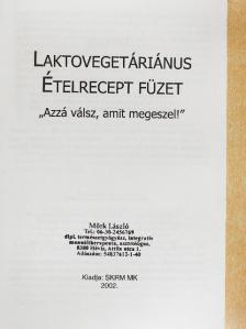 Laktovegetáriánus ételrecept füzet [antikvár]