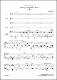 FAURÉ - CANTIQUE DE JEAN RACINE OP.11 (N 42a) SATB AND  ORGAN OR PIANO