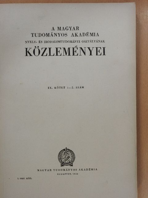 Bornemisza Péter - A Magyar Tudományos Akadémia Nyelv- és Irodalomtudományi osztályának közleményei IX/1-2. [antikvár]