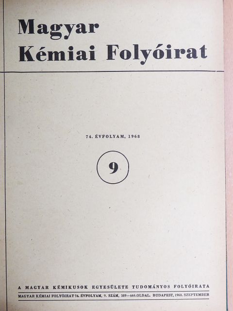 Dévay József - Magyar Kémiai Folyóirat 1968. (nem teljes évfolyam) [antikvár]