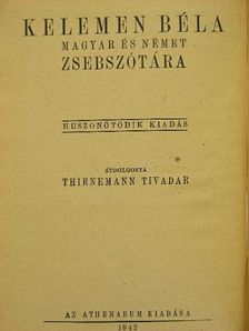 Kelemen Béla magyar és német zsebszótára I-II. [antikvár]