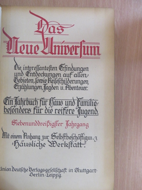 Das Neue Universum 37. (gótbetűs) [antikvár]