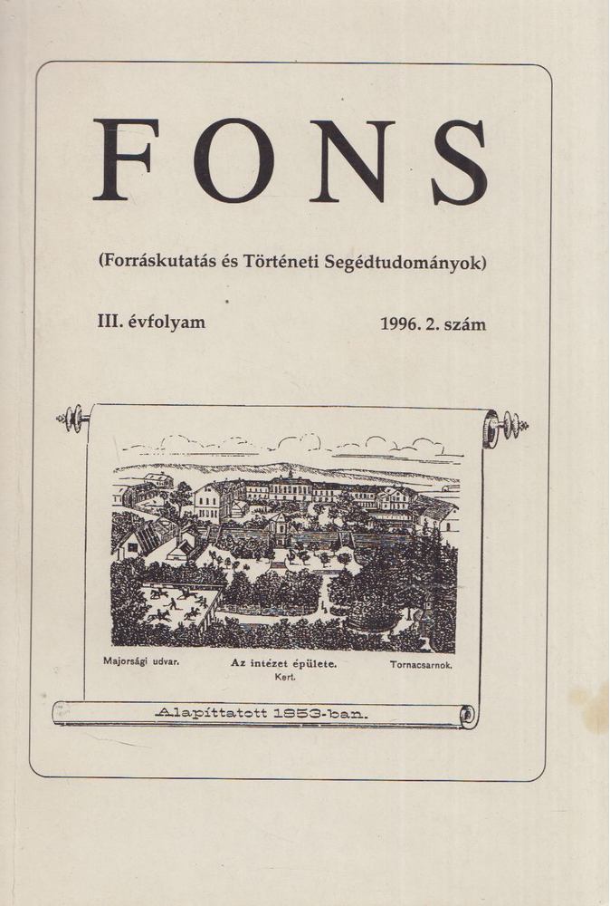 Reisz T. Csaba - FONS III. évfolyam 1996/2. [antikvár]