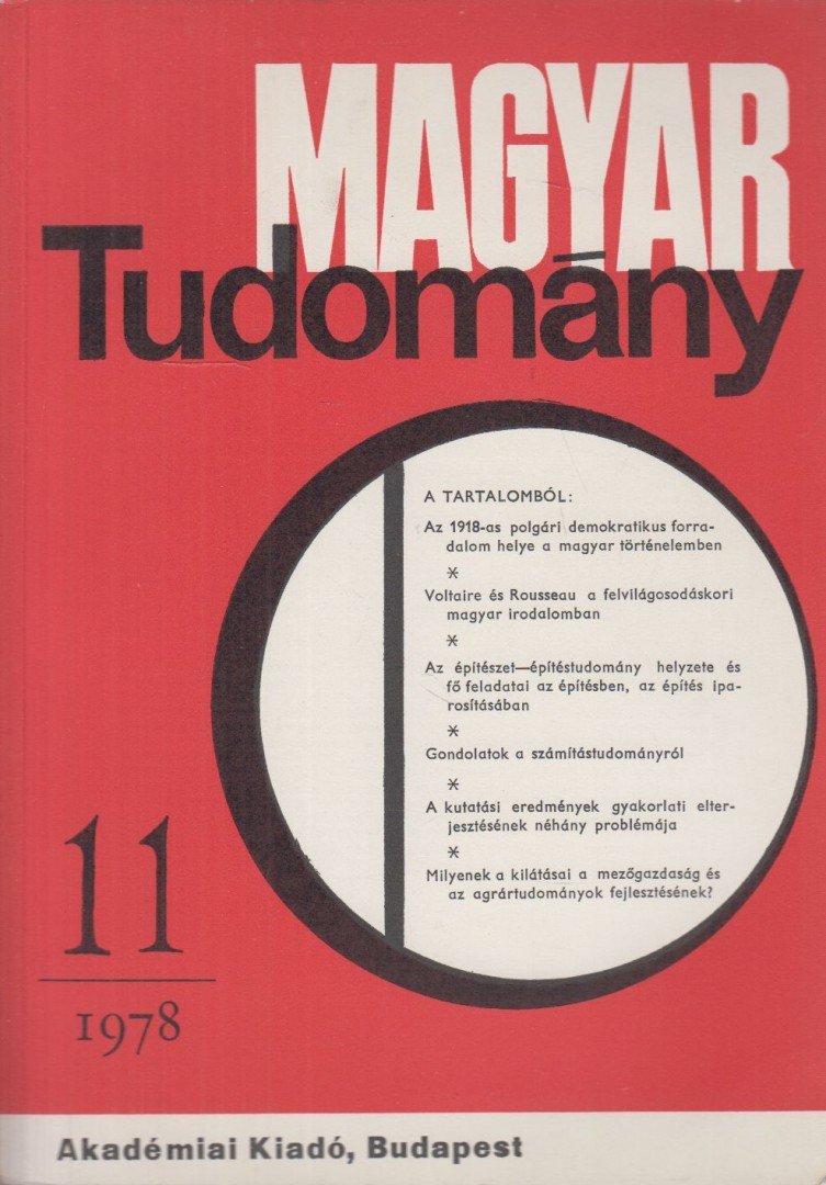 Köpeczi Béla (főszerk.) - Magyar Tudomány 1978/11 [antikvár]