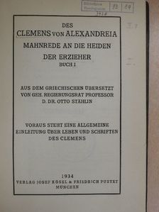Clemens von Alexandreia - Der Erzieher I. [antikvár]