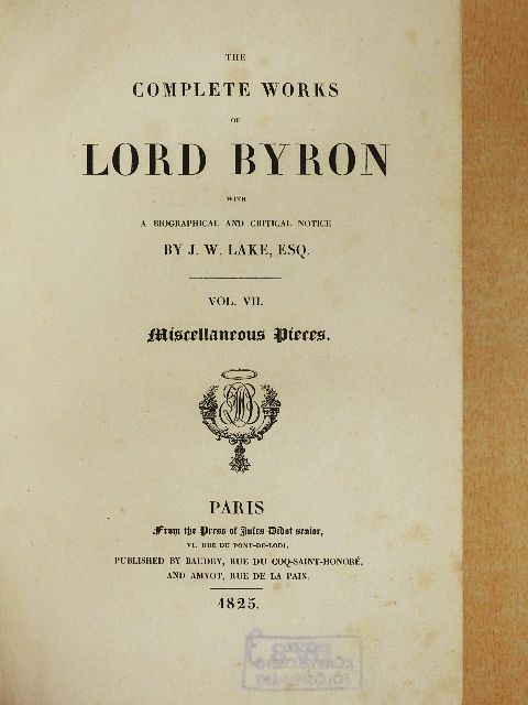 Lord Byron - The Complete Works of Lord Byron VII. [antikvár]