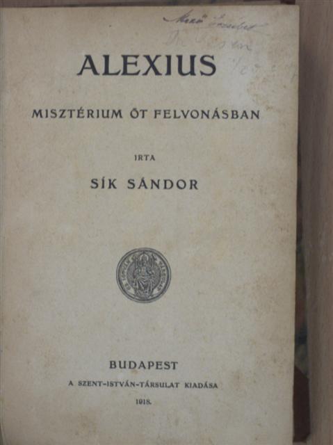 Sík Sándor - Alexius [antikvár]