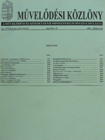 Művelődési Közlöny 1997. június 20. [antikvár]