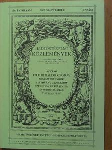 Hadtörténelmi Közlemények 2007. szeptember [antikvár]