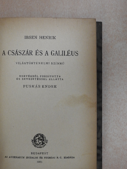 Ibsen Henrik - A császár és a Galiléus [antikvár]