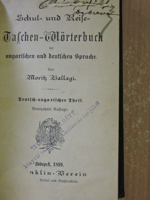 Ballagi Mór - Iskolai és utazási magyar és német zsebszótár I-II. [antikvár]