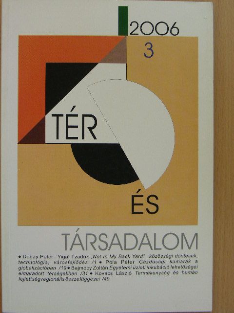 Bajmócy Zoltán - Tér és Társadalom 2006/3. [antikvár]