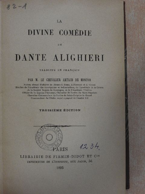 Dante Alighieri - La divine comédie [antikvár]