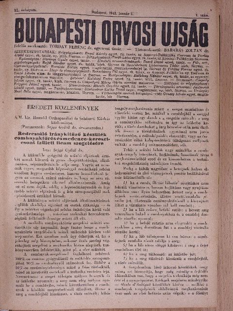 Alföldy Jenő - Budapesti Orvosi Ujság 1942. január-december [antikvár]